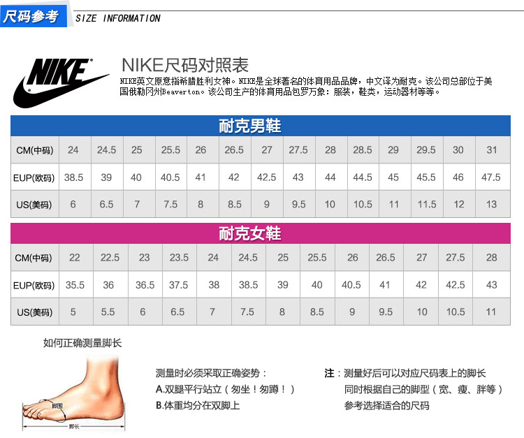 探索Nike鞋码对照表，精准选择，舒适启程